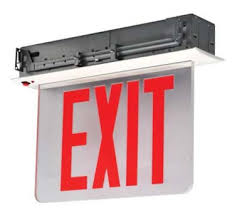 LX-NYREESB1-LED RECESSED ACDC EDGE LIT EXIT