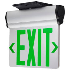 67-110-EDGE LIT EXIT SIGN GREEN LETTERS