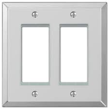 MIRRORED WALLPLATE DOUBLE ROCKER GFCI