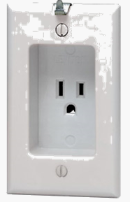 RECESSED CLOCK SINGLE OUTLET IVORY PLASTIC LEVITON