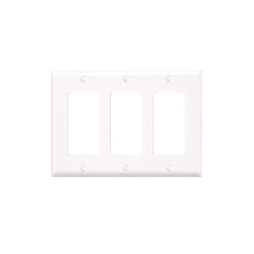 3GANG 3DECORA WHITE WALLPLATE