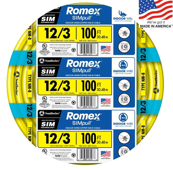 ROMEX 12/3 100' NMB