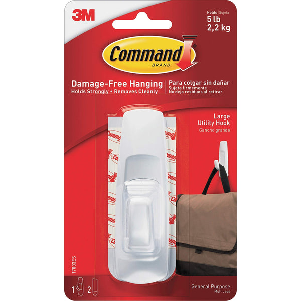 COMMAND WHITE LARGE UTILITY HOOKS 1PK