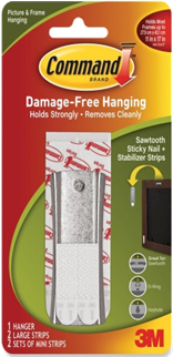COMMAND SILVER JUMBO STICKY NAIL WIRE BACK HANGER 1PK