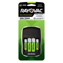 CARGADOR DE BATERIAS RAYOVAC PARA AA Y AAA