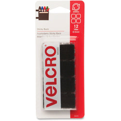 VELCRO SQUARES BLACK PK/6