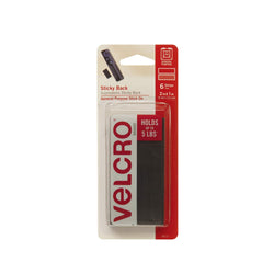 VELCRO STICKY BACK BLACK STRIPS (PK.6)